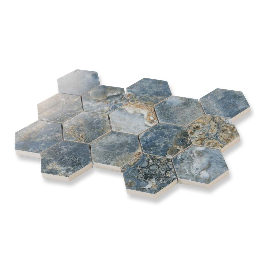Hale Navy 9x13 Polished Hexagon Porcelain Mosaic Tile (9 pack, 7.09 sq ft/case) - Sample