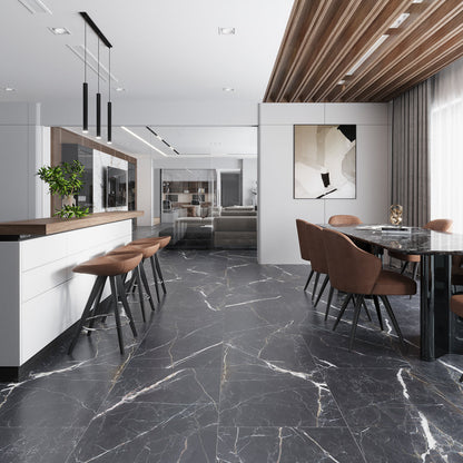Charcoal Black 24x48 Porcelain Matte Large Format Tile (2 pack, 15.5 sq ft/case)