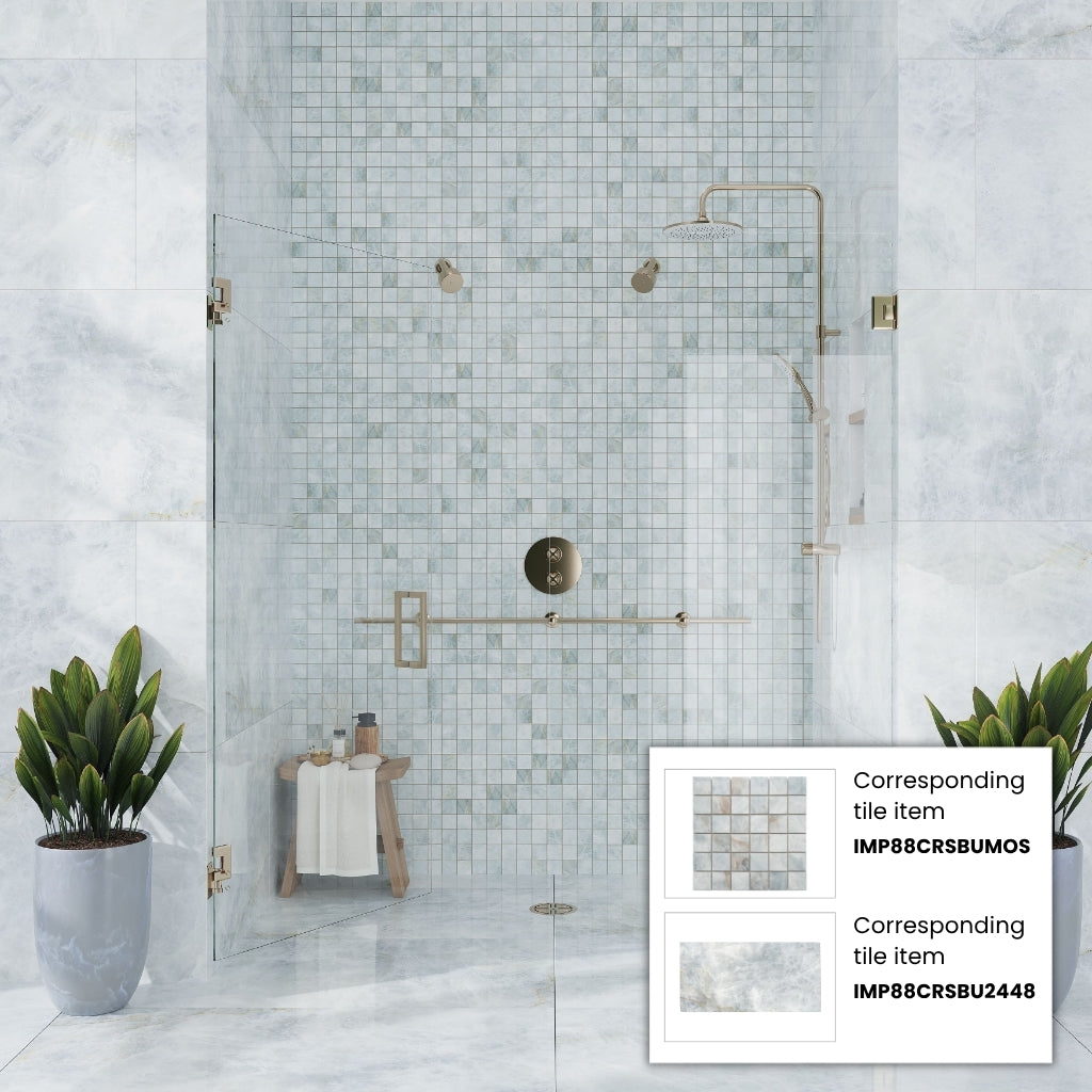 Frosted Sky Blue 24x48 Lappato Porcelain Large Format Tile (2 pack, 15.5 sq ft/case)