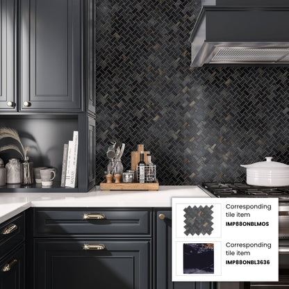 Black 36x36 Lappato Square Porcelain Large Format Tile (2 pack, 17.4375 sq ft/case)