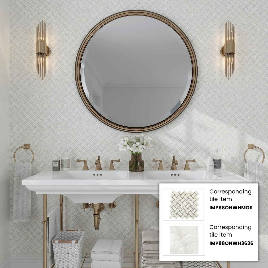 Alabaster White 36x36 Lappato Square Porcelain Large Format Tile (2 pack, 17.4375 sq ft/case)