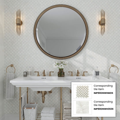 Alabaster White 36x36 Lappato Square Porcelain Large Format Tile (2 pack, 17.4375 sq ft/case)