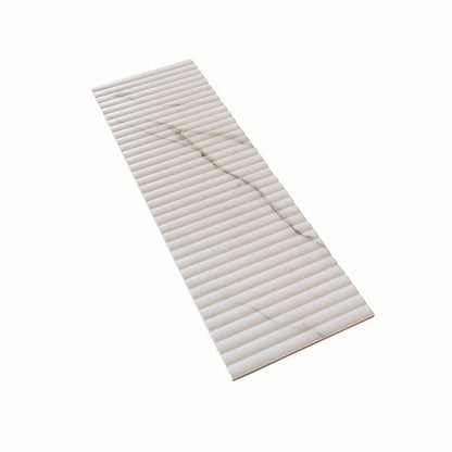 White 12x36 Matte Fluted Ceramic Large Format Tile (4 pack, 11.63 sq ft/case) - Sample
