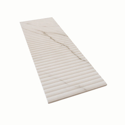 White 12x36 Matte Fluted Ceramic Large Format Tile (4 pack, 11.63 sq ft/case) - Sample