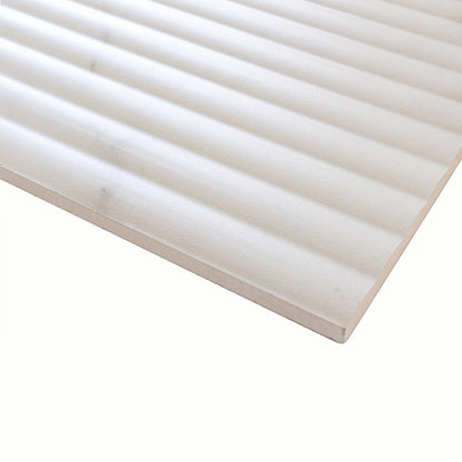 White 12x36 Matte Fluted Ceramic Large Format Tile (4 pack, 11.63 sq ft/case) - Sample