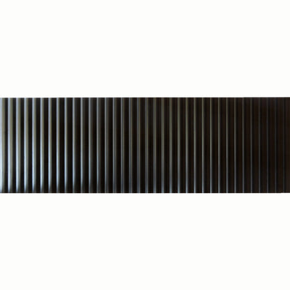 Black 12x36 Matte Fluted Ceramic Large Format Tile (4 pack, 11.63 sq ft/case)