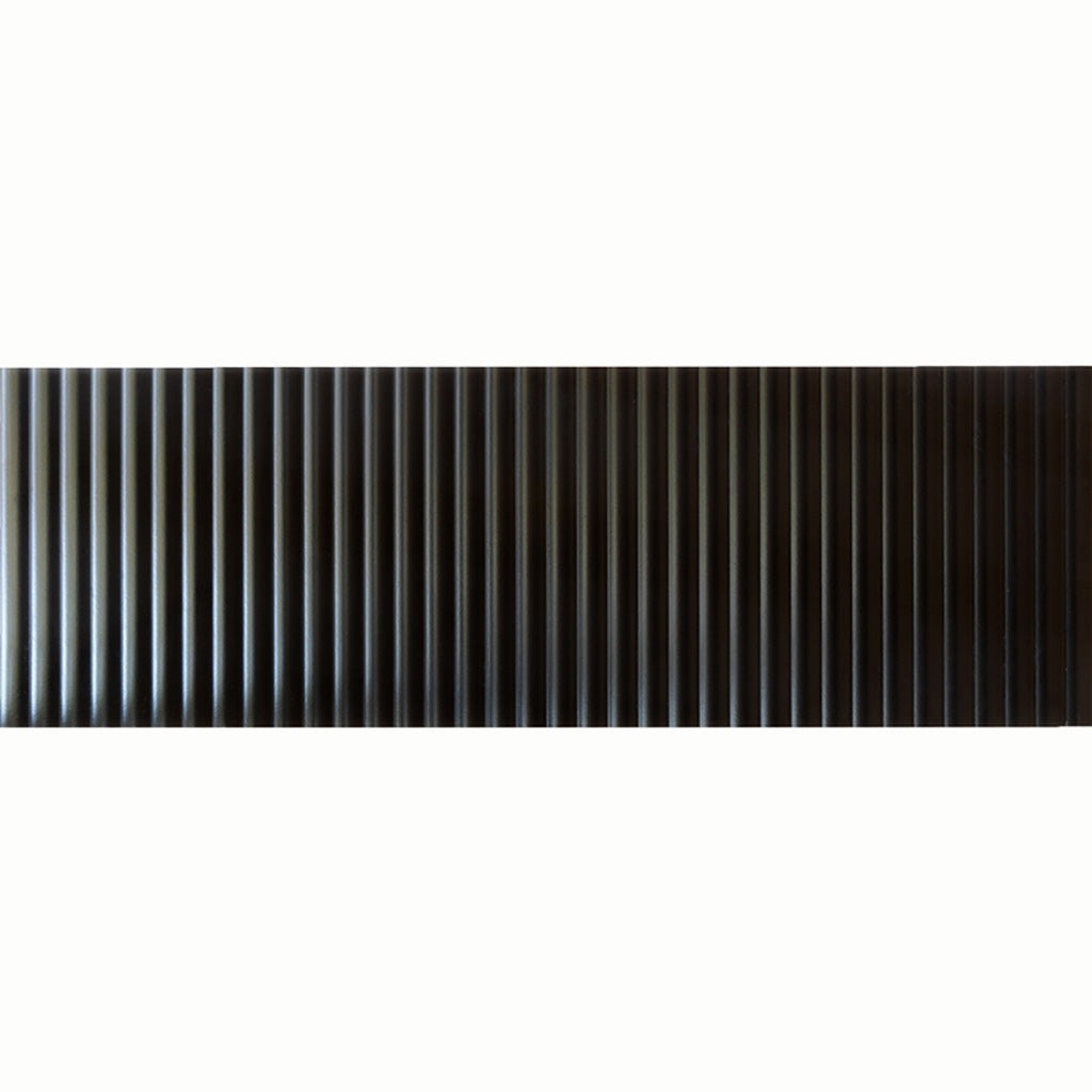 Black 12x36 Matte Fluted Ceramic Large Format Tile (4 pack, 11.63 sq ft/case) - Sample