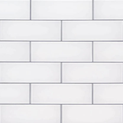 MSI Ice White Glass Subway Tile 3"x9"