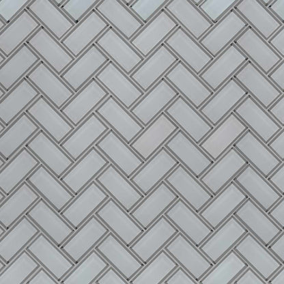 MSI Ice Bevel Herringbone Glass Mosaic Tile 11.08"x13.86"