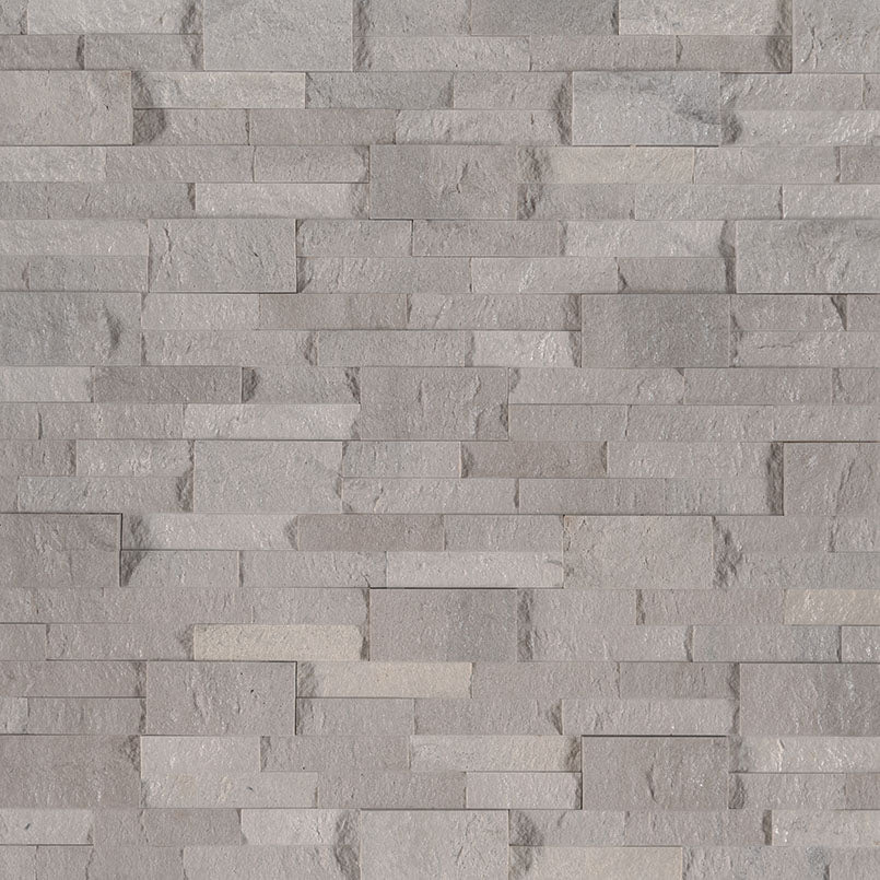 Iceland gray splitface ledger panel 6X24 natural travertine wall tile LPNLTICEGRY624 product shot multiple tiles top view