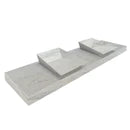 Imperial White Marble Double Sink Above Vanity Wall-mount Bathroom Sink (W)21" (L)80" (H)8"