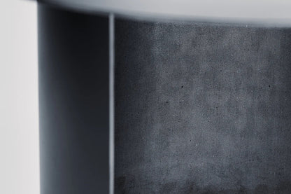 Industrial Round Low Side Metal Table/Minimal Design (D)24" (H)16" closeup view
