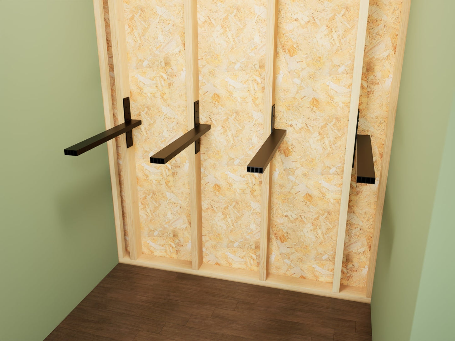 Matching Industrial 1 inch Free Hanging Shelf Brackets (Set of 2)