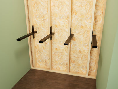 Matching Industrial 1 inch Free Hanging Shelf Brackets (Set of 2)