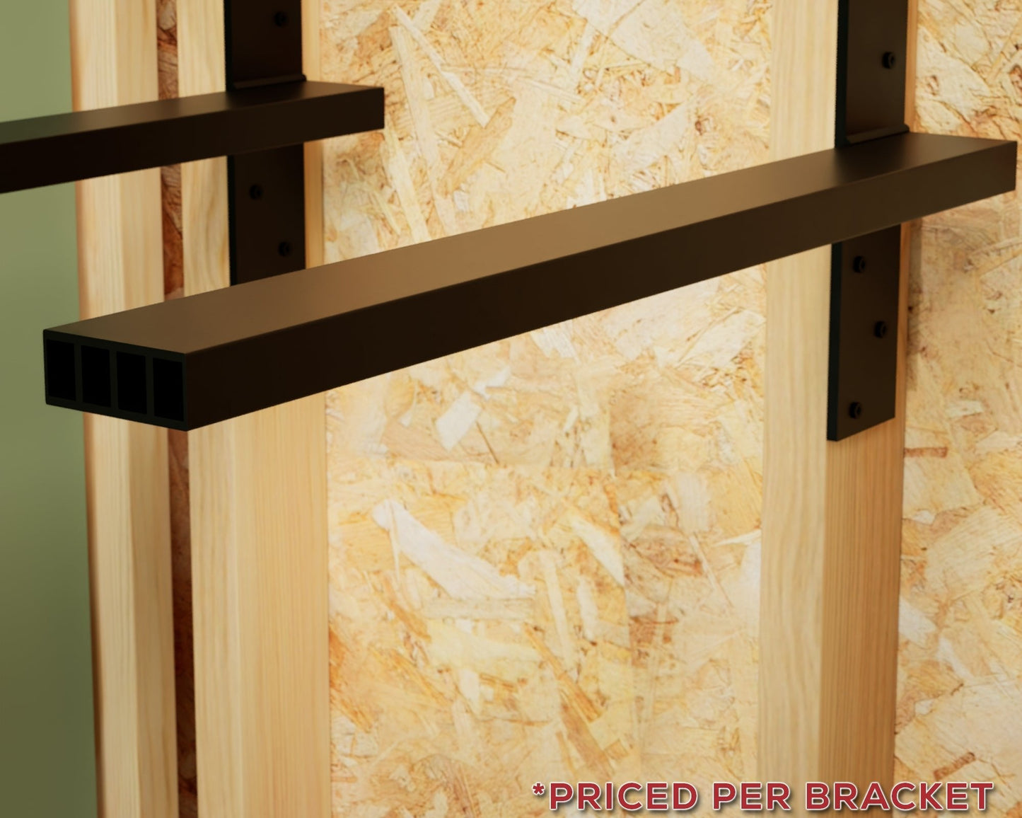 Matching Industrial 1 inch Free Hanging Shelf Brackets (Set of 2)