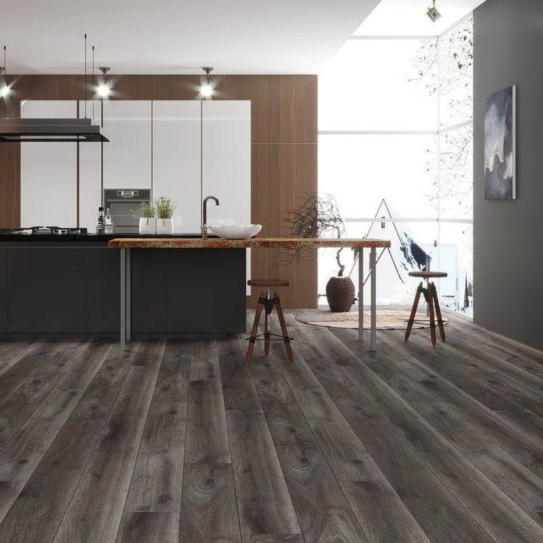 Island SPC Textured/Embossed 7"x60" Vinyl Flooring 6mm - Stone Dust