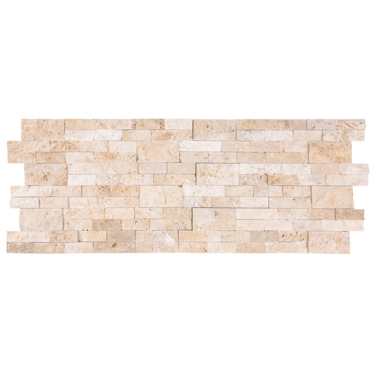 Ivory Beige Ledger 3D Panel 6"x24" Split-face Natural Travertine Wall Tile