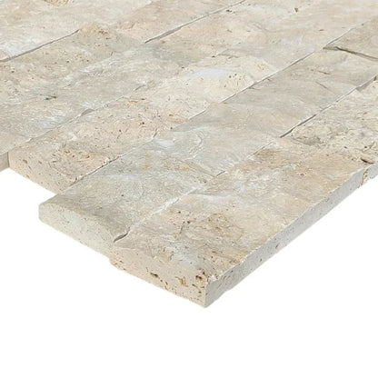 Ivory Light Travertine 4" X Free length split-face wall tile profile