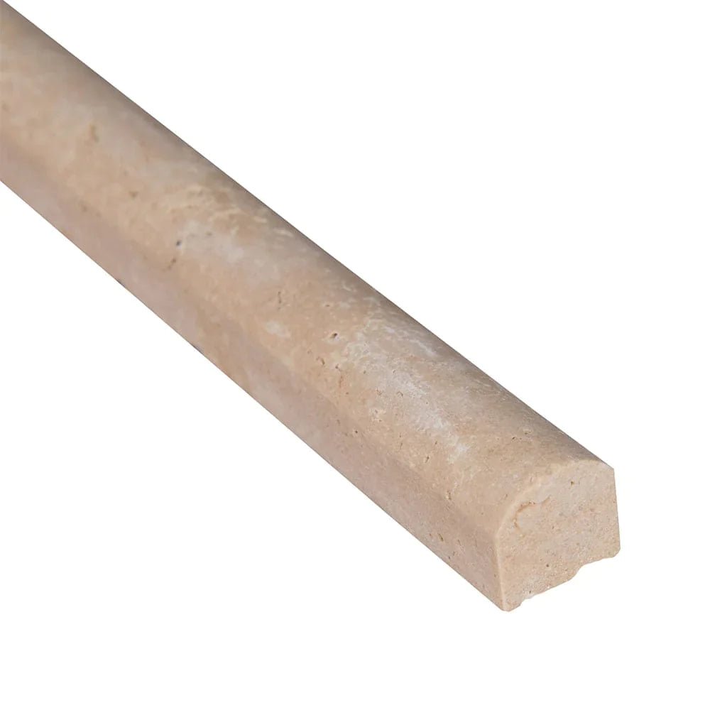 Ivory pencil molding 34x12 honed travertine wall tile THDW1 MP IVO product shot profile view