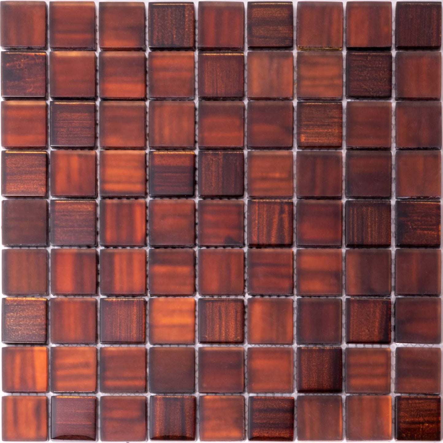Bronze 11x11 Glossy Matte Square Glass Mosaic Tile (5 pack, 4.43 sq ft/case) - Sample