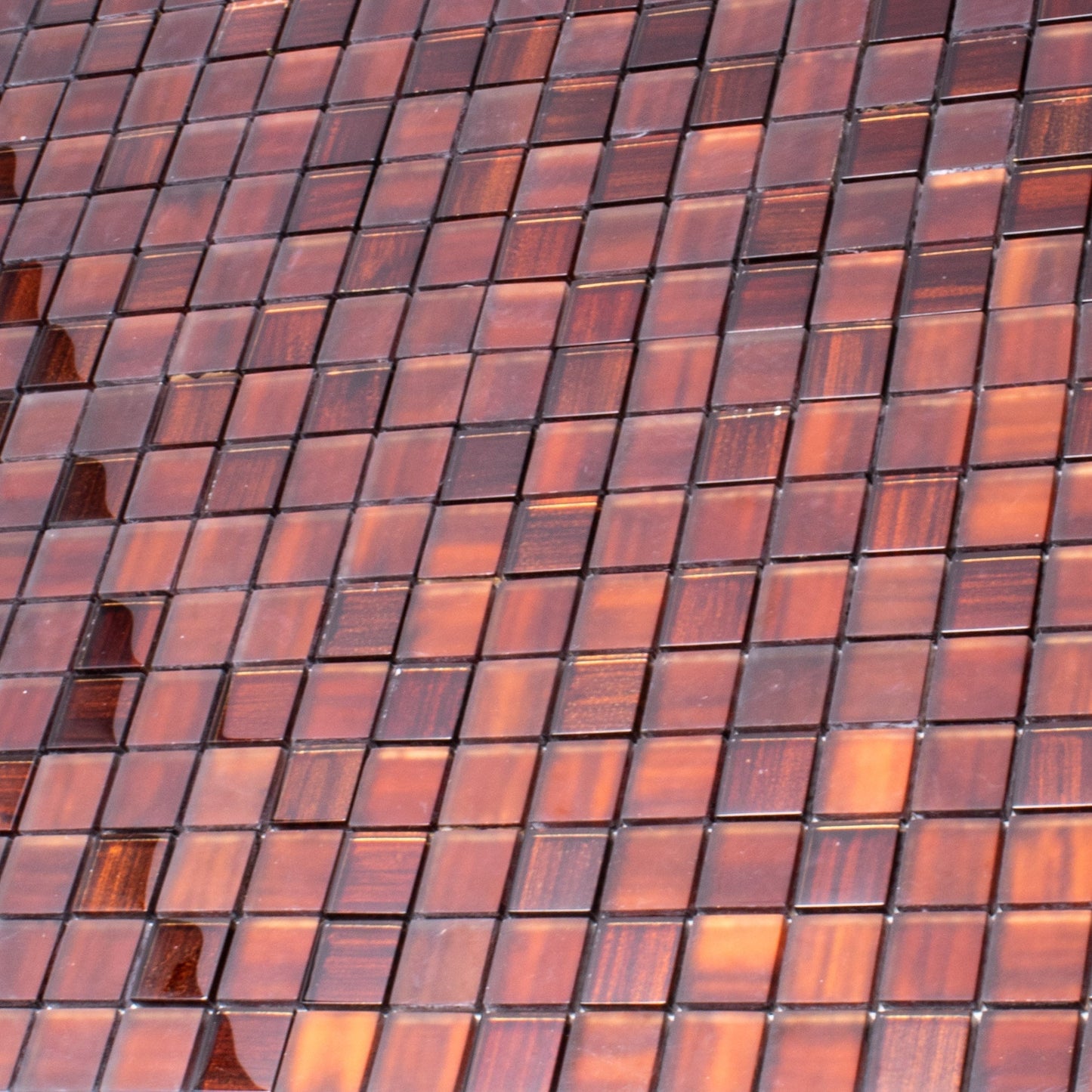Bronze 11x11 Glossy Matte Square Glass Mosaic Tile (5 pack, 4.43 sq ft/case)