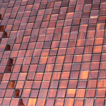 Bronze 11x11 Glossy Matte Square Glass Mosaic Tile (5 pack, 4.43 sq ft/case)