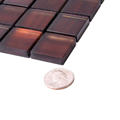 Bronze 11x11 Glossy Matte Square Glass Mosaic Tile (5 pack, 4.43 sq ft/case) - Sample