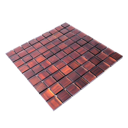 Bronze 11x11 Glossy Matte Square Glass Mosaic Tile (5 pack, 4.43 sq ft/case)
