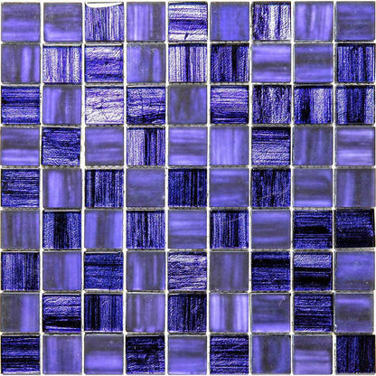 Purple 11x11 Glossy Matte Square Glass Mosaic Tile (5 pack, 4.43 sq ft/case)