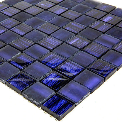Purple 11x11 Glossy Matte Square Glass Mosaic Tile (5 pack, 4.43 sq ft/case) - Sample