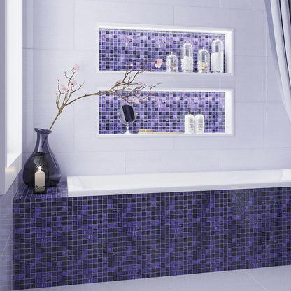 Purple 11x11 Glossy Matte Square Glass Mosaic Tile (5 pack, 4.43 sq ft/case)