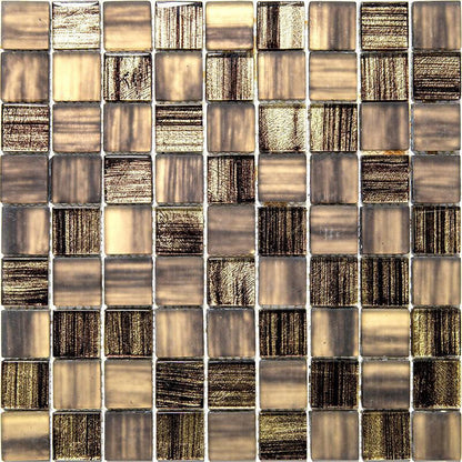 Black 11x11 Glossy Matte Square Glass Mosaic Tile (5 pack, 4.43 sq ft/case)