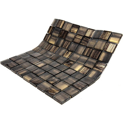 Brown 11x11 Square Glossy Matte Glass Mosaic Tile (5 pack, 4.43 sq ft/case) - Sample