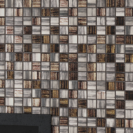 Black 11x11 Glossy Matte Square Glass Mosaic Tile (5 pack, 4.43 sq ft/case)