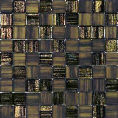 Black 11x11 Glossy Matte Square Glass Mosaic Tile (5 pack, 4.43 sq ft/case)