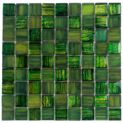 Emerald Green 11x11 Glossy Matte Square Glass Mosaic Tile (5 pack, 4.43 sq ft/case)