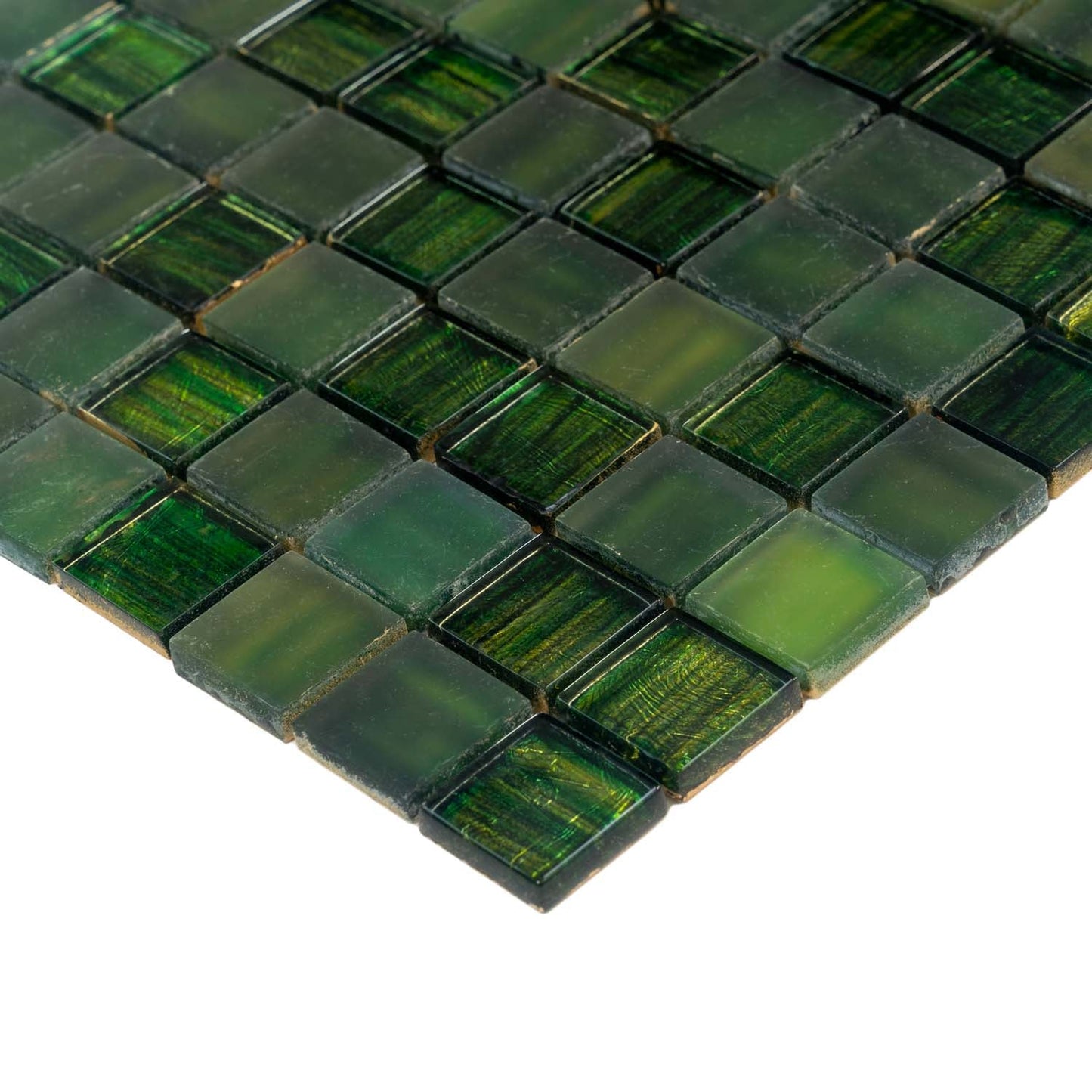 Emerald Green 11x11 Glossy Matte Square Glass Mosaic Tile (5 pack, 4.43 sq ft/case) - Sample