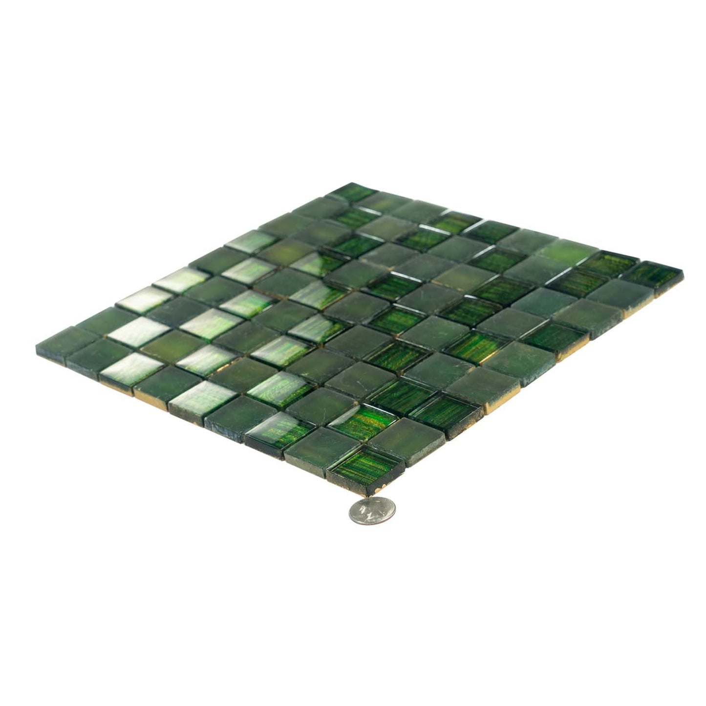 Emerald Green 11x11 Glossy Matte Square Glass Mosaic Tile (5 pack, 4.43 sq ft/case) - Sample