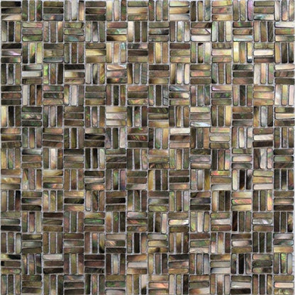 Beige Brown 12x12 Polished Brick Shell Mother of Pearl Mosaic Tile (20 pack, 18.05 sq ft/case)