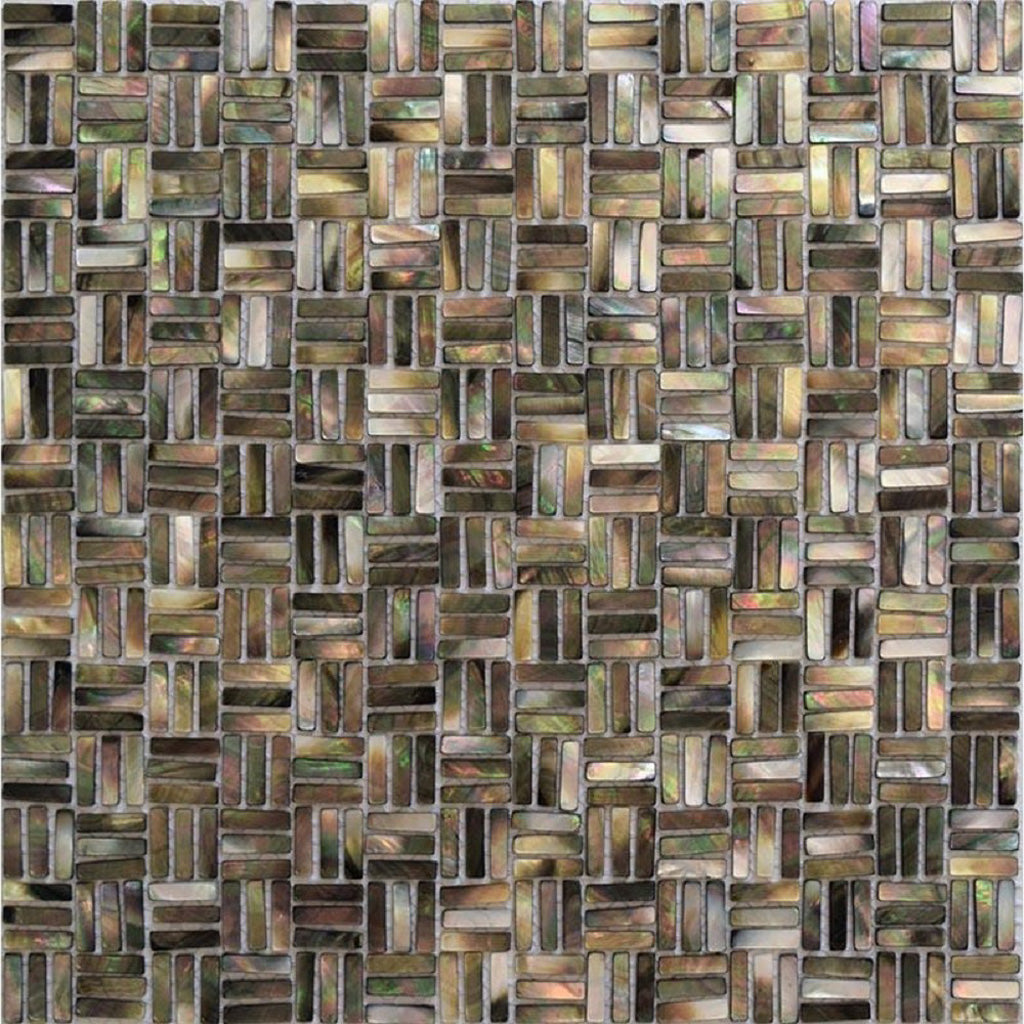 Beige Brown 12x12 Polished Brick Shell Mother of Pearl Mosaic Tile (20 pack, 18.05 sq ft/case) - Sample