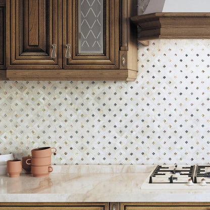 White 12x12 Polished Square Shell Mother of Pearl Mosaic Tile (20 pack, 20.33 sq ft/case)