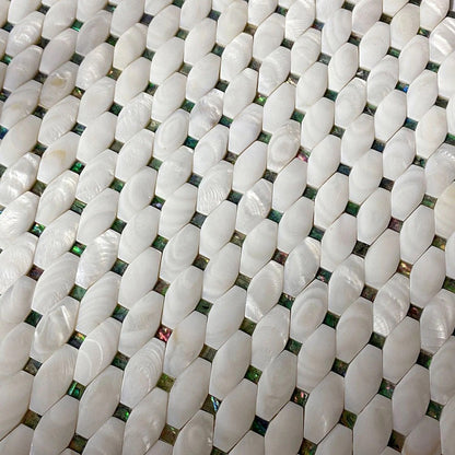 White 11x11 Polished Octagon Shell Mother of Pearl Mosaic Tile (20 pack, 18.68 sq ft/case) - Sample