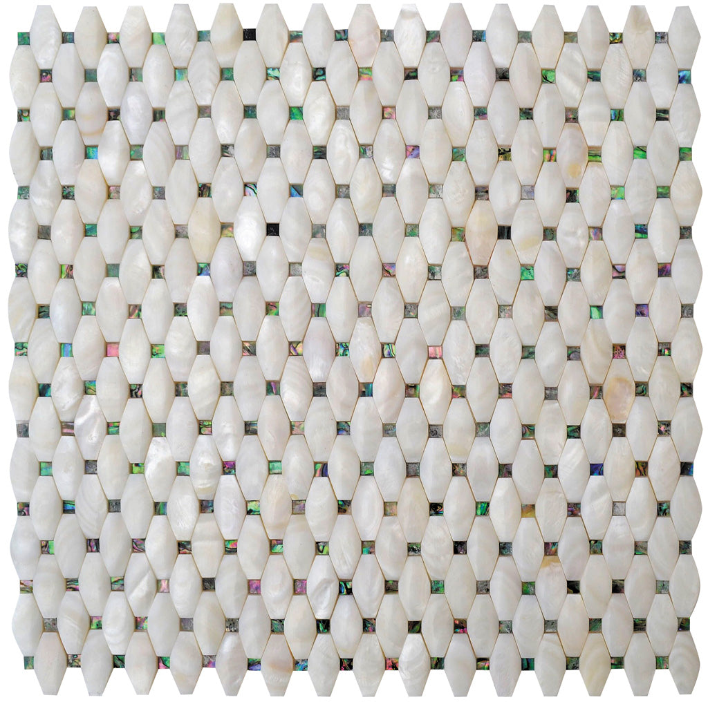 White 11x11 Polished Octagon Shell Mother of Pearl Mosaic Tile (20 pack, 18.68 sq ft/case)