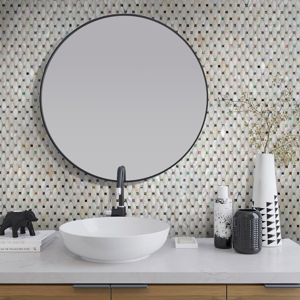 White 11x11 Polished Octagon Shell Mother of Pearl Mosaic Tile (20 pack, 18.68 sq ft/case)