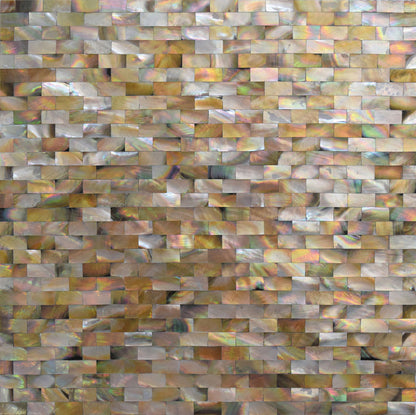 Brown 11x12 Polished Brick Shell Mother of Pearl Mosaic Tile (20 pack, 19 sq ft/case)