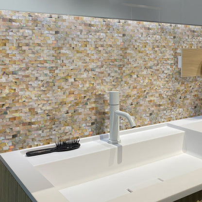 Brown 11x12 Polished Brick Shell Mother of Pearl Mosaic Tile (20 pack, 19 sq ft/case)