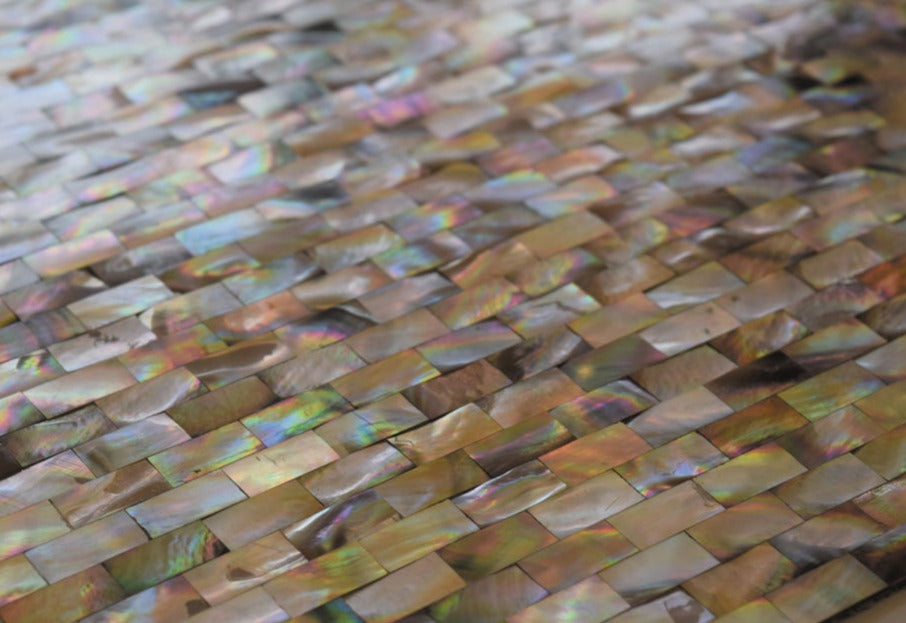 Brown 11x12 Polished Brick Shell Mother of Pearl Mosaic Tile (20 pack, 19 sq ft/case)