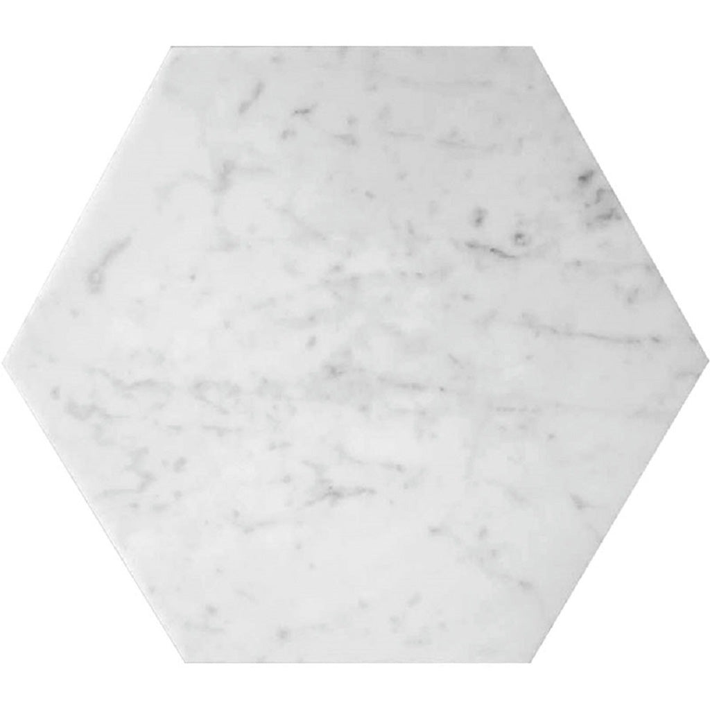 White 10x10 Honed Hexagon Bianco Carrara Marble Tile (5 pack, 2.95 sq ft/case)