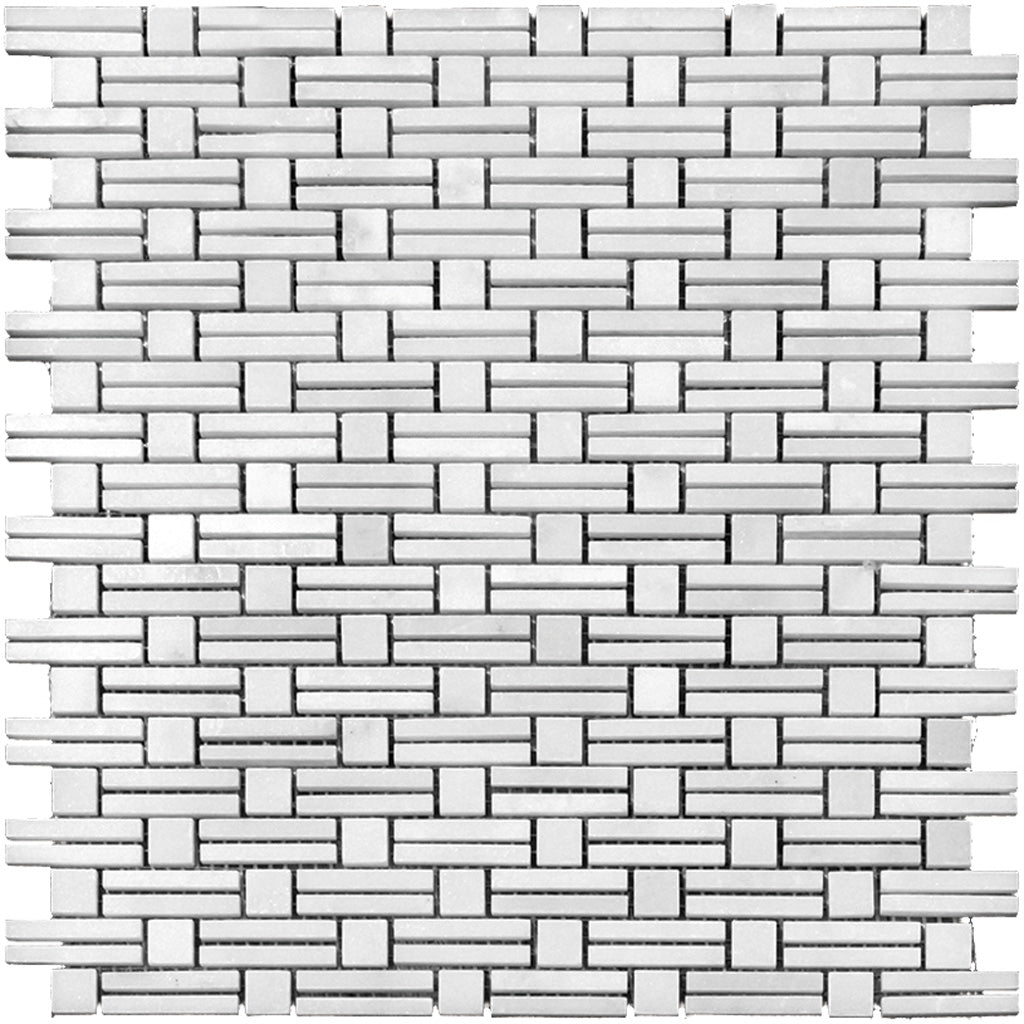 Eastern White 12x12 Polished Brick Marble Mosaic Tile (5 pack, 4.875 sq ft/case)