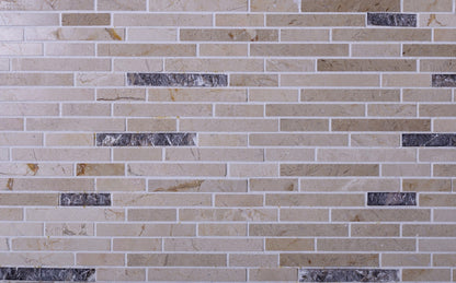 Beige 12x12 Polished Split Face Brick Marble Mosaic Tile (5 pack, 4.83 sq ft/case) - Sample